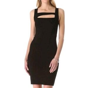 Helmut Lang Womens Little Black Body Con Dress With Peek A Boo Front Size Small